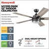 Honeywell Myers Park 52" Ceiling Fan, Contemporary Indoor Fan with LED Light, Dual Mounting Options, Remote, & 5 Reversible Blades, Matte Black - 3 of 4