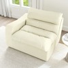 DOMETOUR Lazy Floor Sofa, Modern Floor Lounge Chair with Left Arm, Comfortable Beanbag Sofa for Living Room Bedroom Office - Beige - 3 of 4