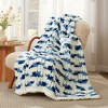Handmade Chenille Throw Blankets Group of 2 Blankets, Chunky Knit Cable Knitted Crochet Blankets Collection-Amelie Home - 2 of 4