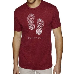 LA Pop Art Men's Premium Blend Word Art T-shirt - BEACH BUM - 1 of 4
