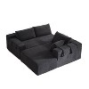 Modern Chenille Upholstered Sectional Sofa Couch Set, Modular 108" L-Shaped Sectional Living Room Sofa Set with 6 Cushions - 4 of 4
