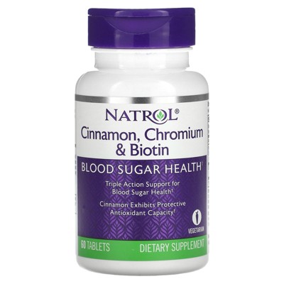 Natrol Cinnamon, Chromium & Biotin, 60 Tablets