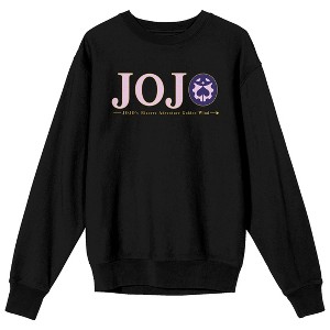 Jojo's Bizarre Adventure Giorno & Bucciarati Back-to-back Pose Adult Black Crew Neck Long Sleeve Sweatshirt - 1 of 4