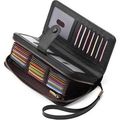 Acoinel Leather RFID Blocking Wallet with Wristlet Strap