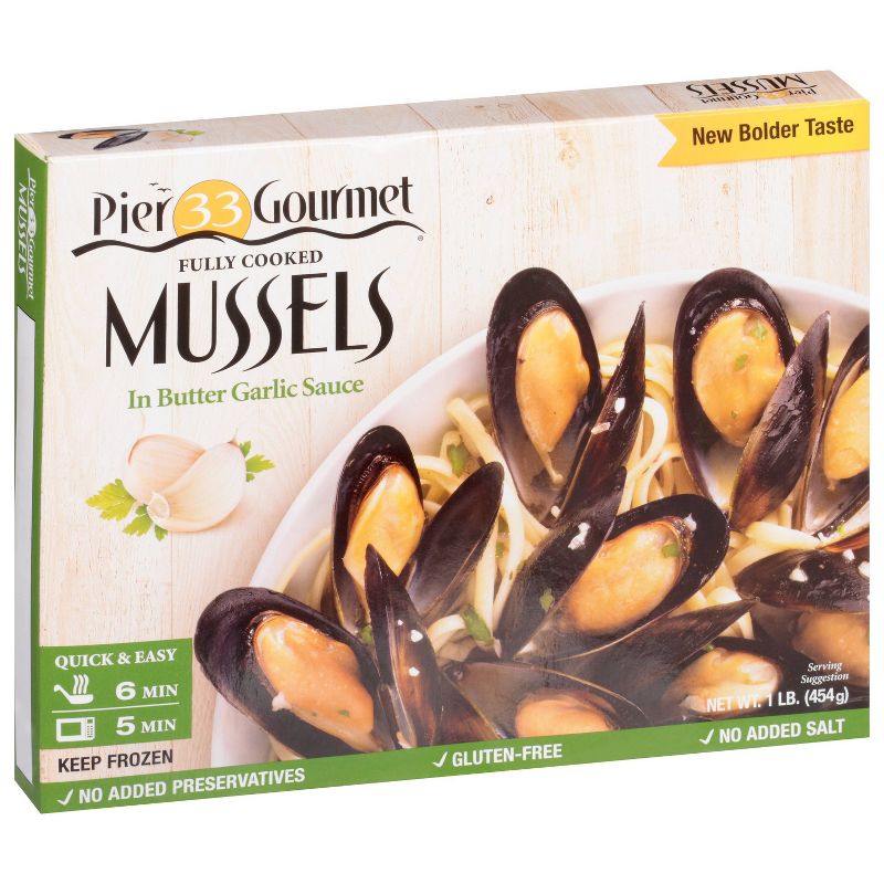 Pier 33 Gourmet Mussels in Butter Garlic Sauce - Frozen - 1lb, 1 of 4