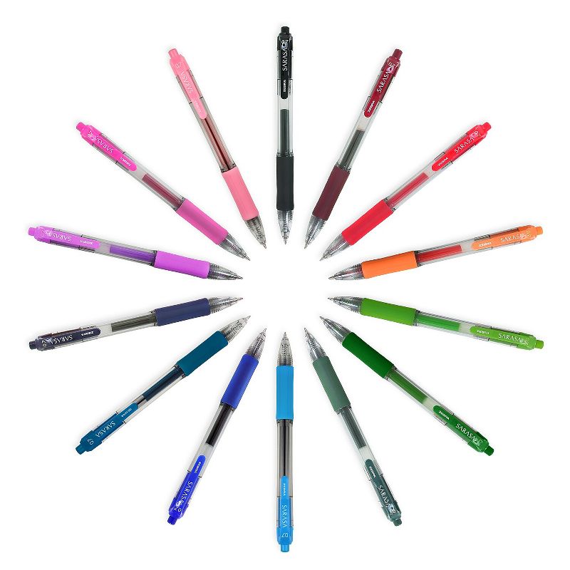 Zebra Sarasa Retractable Gel Pen Assorted Ink Medium 14/Pack 46824, 2 of 4