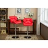 DOMETOUR Contemporary Faux Leather Bar Stools Adjustable Height Set of 2 - 2 of 4