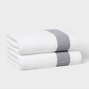 Traditional Crinkle Border Towel White - Threshold™ - 1 of 4