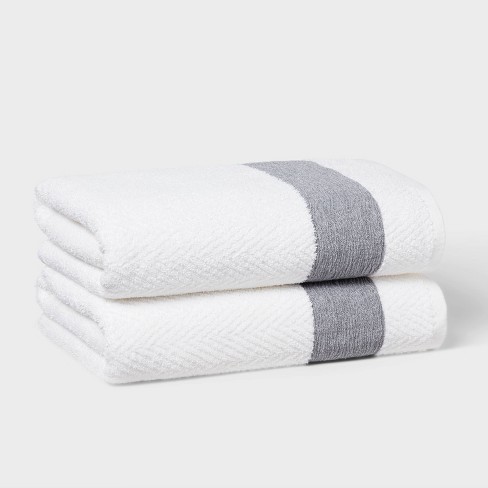 Traditional Crinkle Border Towel White - Threshold™ - image 1 of 4