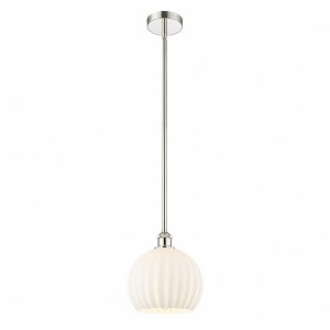 White Venetian - 1 Light Stem Hung Mini Pendant In Modern Style-11.25 Inches Tall and 10 Inches Wide - 1 of 1