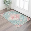 HomeRoots 3' X 5' Ivory Pink And Aqua Medallion Distressed Washable Area Rug - 2 of 4