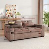 AENKYO 65" 3-in-1 Convertible Sleeper Sofa, Pull Out Bed with Swivel Side Table, USB Ports, Cup Holders & Adjustable Backrest, Modern Chenille Fabric - 3 of 4