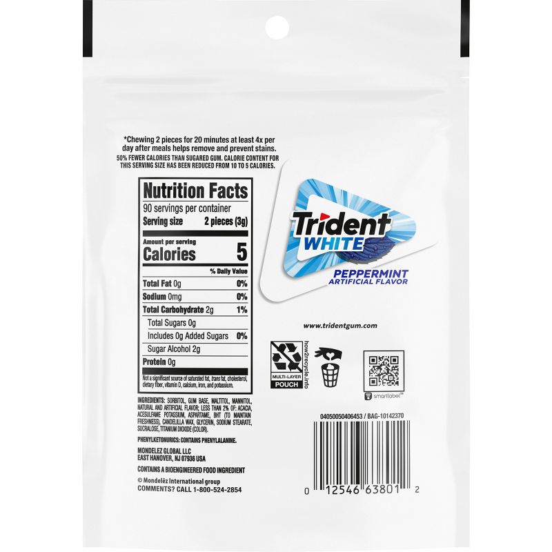Trident White Peppermint Sugar-Free Gum - 180ct, 5 of 12