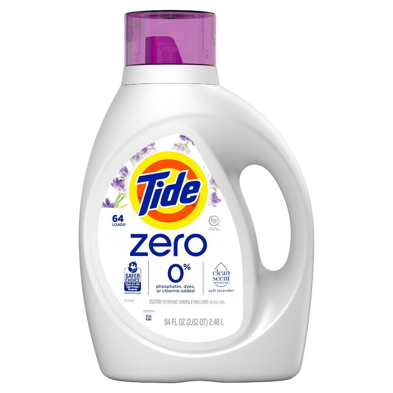 Tide Zero Soft Liquid Laundry Detergent - Lavender Scent, 1 of 11