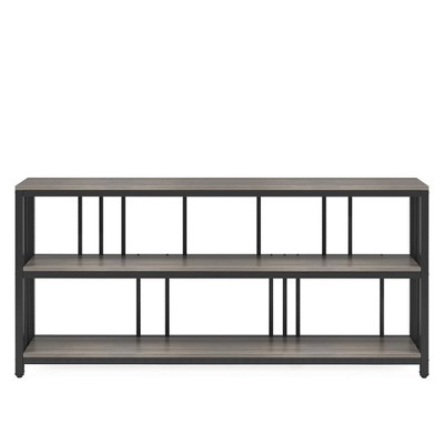 Resenkos Console Sofa Table, Display Shelf,70.9" Console Table, 3-Tier Sofa Table with Metal Frame Gray