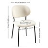 Boucle Dining Chairs Set of 2,Modern Curved Back Upholstered Accent Chairs with Black Metal Legs for Dining Room-Baofuwish - 4 of 4