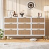 Rattan 9 Drawer Dressers for Bedroom, Tall Dresser with Deep Drawers, Large Chest of Drawers for Closet with Wide Top - 3 of 4