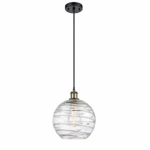Athens Deco Swirl - 1 Light Cord Hung Mini Pendant In Industrial Style-13 Inches Tall and 10 Inches Wide - 1 of 1
