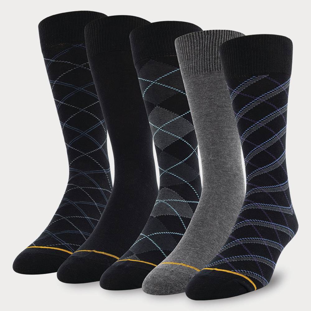 Signature Gold by GOLDTOE Men's Argyle Crew Socks 5pk - 6-12.5, Men's, Size: Small, Black Gray was $13.99 now $9.79 (30.0% off)