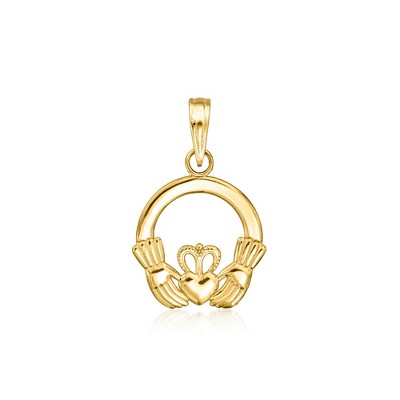 Ross-Simons 10kt Yellow Gold Claddagh Pendant Size 0.75