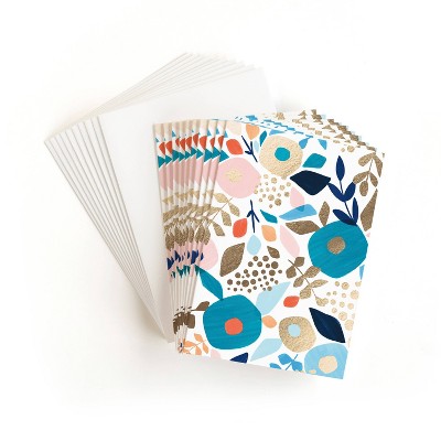 20ct Blank Cards Abstract Bouquet Foil