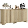Sideboard Buffet Cabinet with 4 Fluted Doors, Farmhouse Kitchen Cupboard Storage with Adjustable Shelves, Modern Coffee Bar Cabinet for Dining Room - 2 of 4
