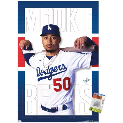Trends International Mlb Los Angeles Dodgers - Mookie Betts Unframed Wall  Poster Print Clear Push Pins Bundle 22.375 X 34 : Target