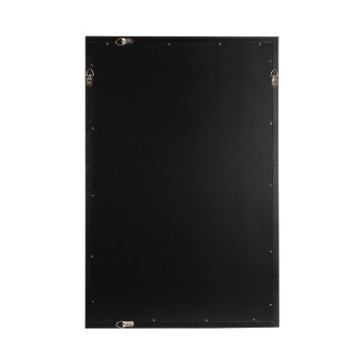 Endicott Black Geometric Faceted Wood Framed Vanity Mirror 24" x 36"