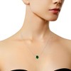 Haus of Brilliance Silver 1/5 Cttw Bezel Set Solitaire Treated Green Diamond Pendant Necklace - 3 of 4