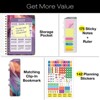 HARDCOVER 2026 Planner, 7"x9": 14 Months (Nov 2025-Dec 2026), Daily/Weekly/Monthly,  Bookmark, Pocket Folder w Sticky Notes (Pastel Peacock) - 2 of 4