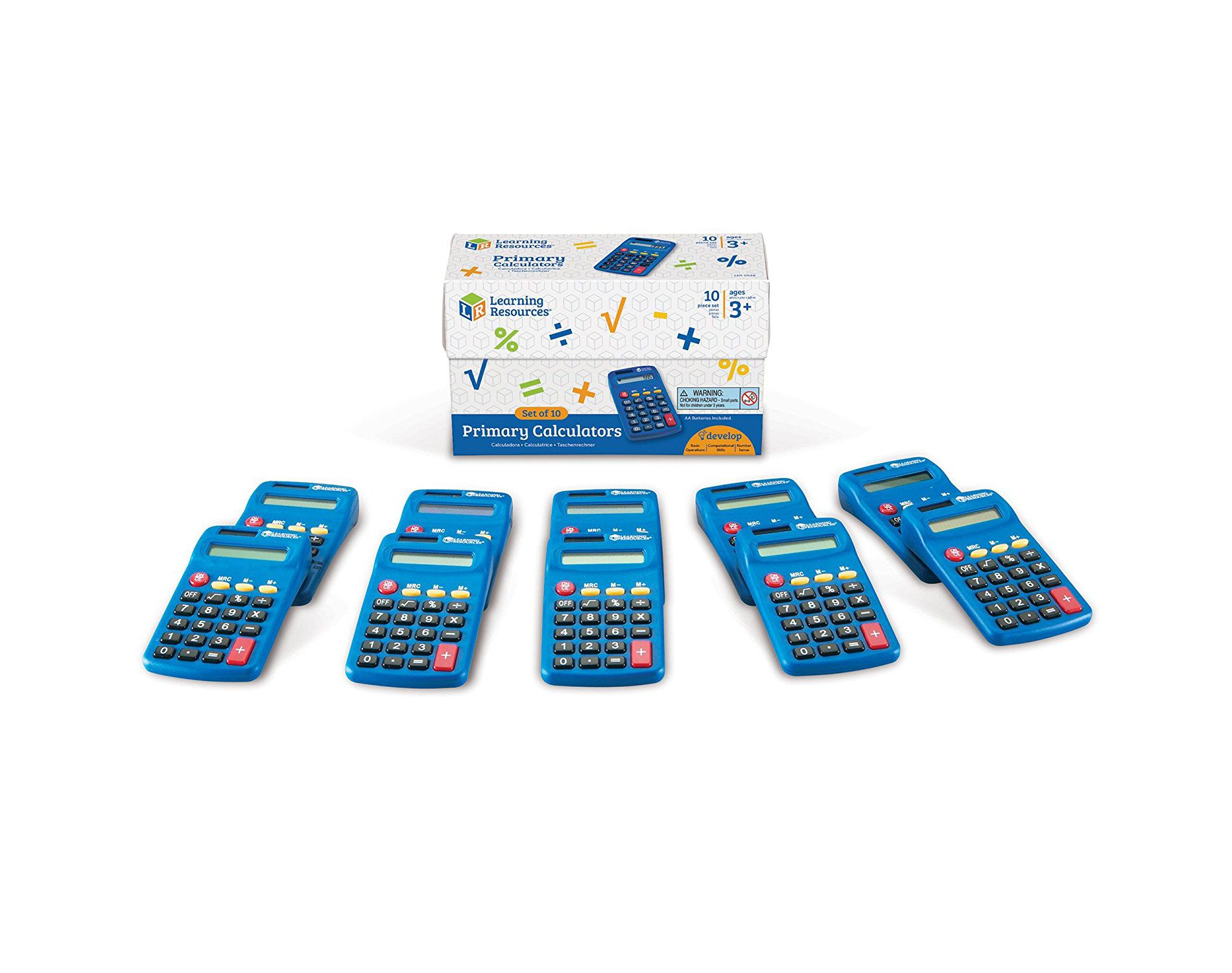 Learning Resources Primary Calculator, Set of 10, Ages 3+