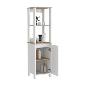 NicBex 59.3 Inch Tall Bathroom Storage Cabinet,Slim Storage Cabinet with Open Shelves for Living Room,Home Office - 1 of 3
