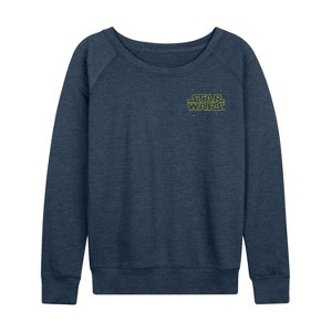 Women's - Star Wars - Empire Strikes Back Crawl Lightweight French Terry Wide Neck Long Sleeve Shirt - 1 of 4