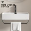 Hrinhom 23.6"W Small Vessel Sink for Bathrooms with Towel Rack,Modern Ceramic Wash Basin Without Faucet - 4 of 4