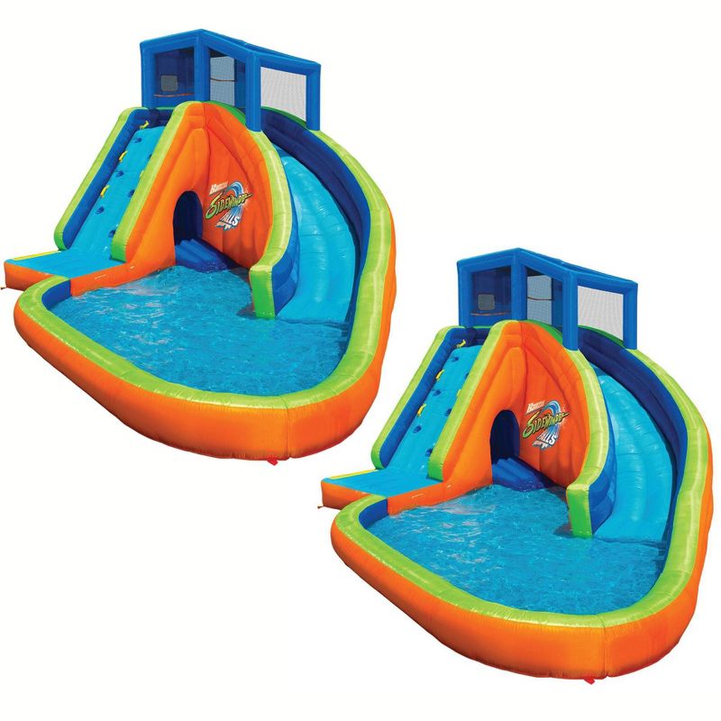 Banzai Falls Inflatable Water Park Kiddie Pool with Slides & Cannons (2 Pack), 1 of 7