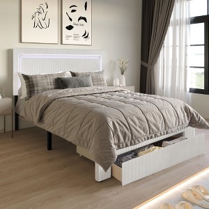 ChaletPosh Velvet Platform Bed with Storage - 1 of 4
