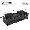 97" Chenille Sectional Sofa Bluetooth Speaker Drop Down Table Cup Holders USB Charger Storage Armrest Wide Seat Living Room, Dark Gray - 3 of 4