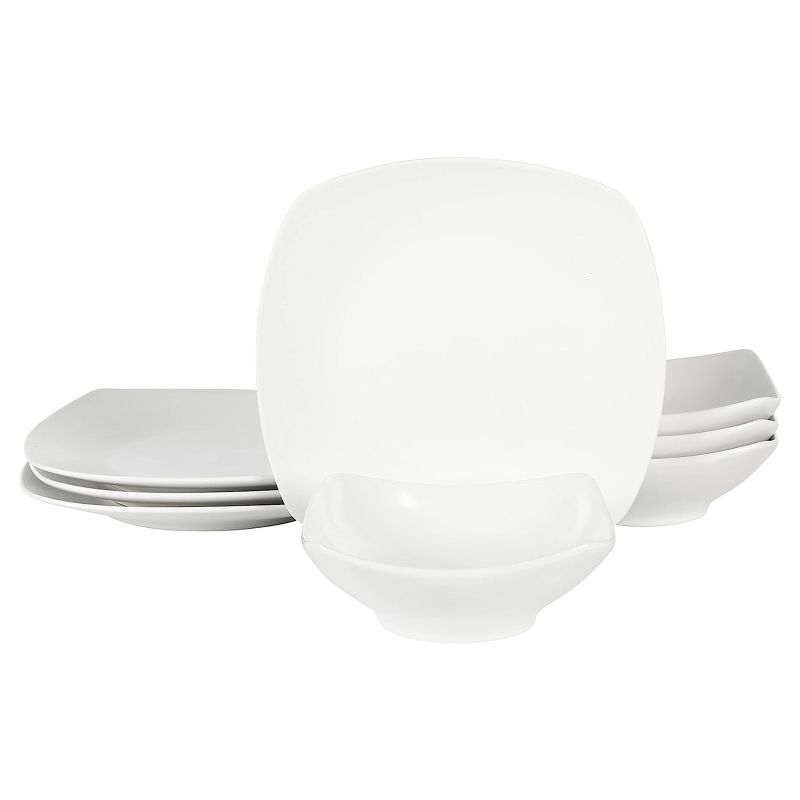 Gibson Home Zen Buffetware 8 Piece Fine Ceramic Dinnerware Set In Matte White, 1 of 7