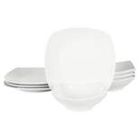 Gibson Home Zen Buffetware 8 Piece Fine Ceramic Dinnerware Set In Matte White