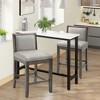 HOMCOM 25.5" Counter Height Bar Stools Set of 2, PU Leather Kitchen Stool, Upholstered Bar Chairs with Back, Wood Legs, Gray - 3 of 4