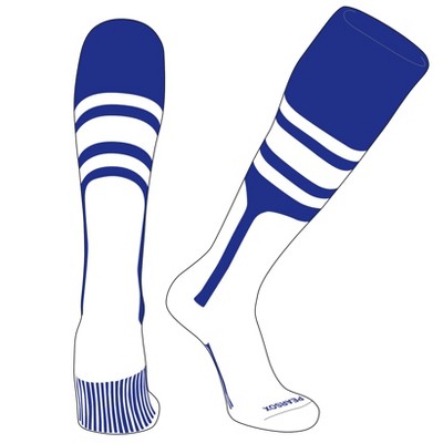 PEAR SOX OTC Baseball Softball Stirrup Socks (B, 9in) Royal, White, White