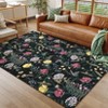 Indoor Decor Modern Abstract Floral Area Rugs Soft Machine Washable Low Pile Non Slip Foldable Floor Carpet for Living Room Bedroom - 3 of 4