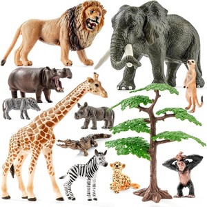12-Piece Safari Animal Figures Set - Large Realistic African Wildlife Toys for Kids - 1 of 4