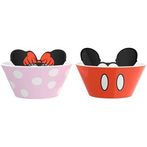 Zak Designs 2pk 19.6oz Mixed Disney Mickey and Minnie Iconic Snack Bowl Set - 1 of 4