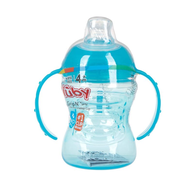 Nuby No Spill Super Spout Trainer Cup - Bright Blue - 8oz, 4 of 6