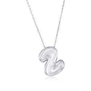 Bella Silver Sterling Silver, Bubble Initial Letter 18" Pendant Necklace - 1 of 2