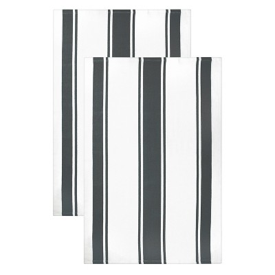 2pk Gingham Check Print Kitchen Towels Gray - Mu Kitchen : Target