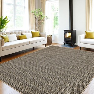 5x7,Washable Runner Rug Rug Runners for Hallways Non Slip Entryway Rug Modern Farmhouse Kitchen Runner Rug Brown - 1 of 4