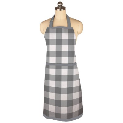 Gingham Check Print Apron Gray - Mu Kitchen: Cotton, Modern Style ...