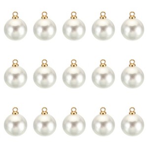 Unique Bargains Beautiful Designer DIY Jewelry Making Faux Pearl Pendants 150 Pcs Gold White 0.47" - 1 of 4